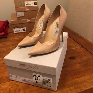 Jimmy Choo Nude Patent Leather Heels